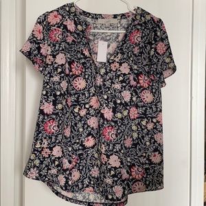 NWT Loft Floral Flutter Sleeve Blouse